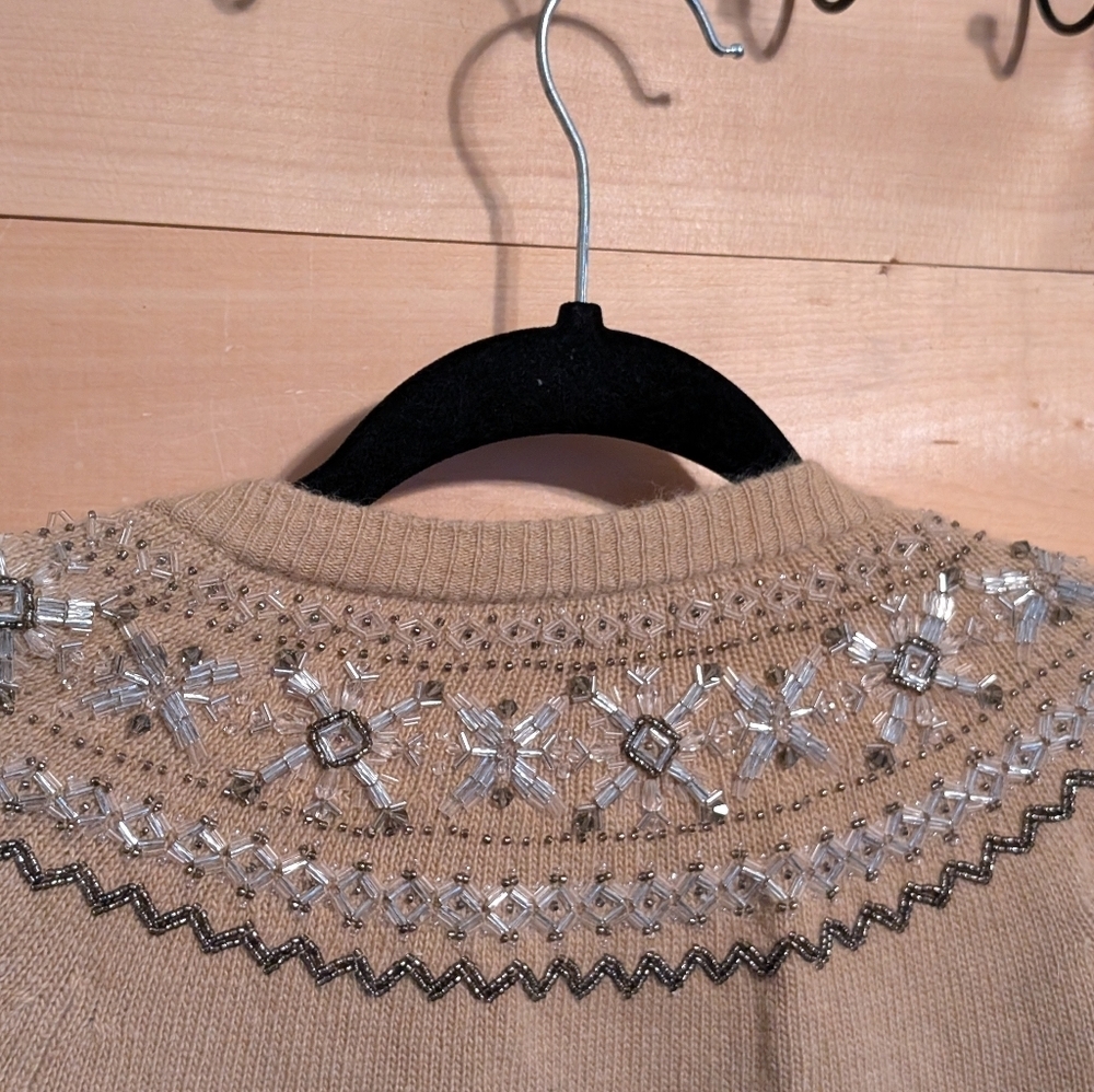 J. Crew Beige Embellished Cardigan..Small - Picture 4 of 4